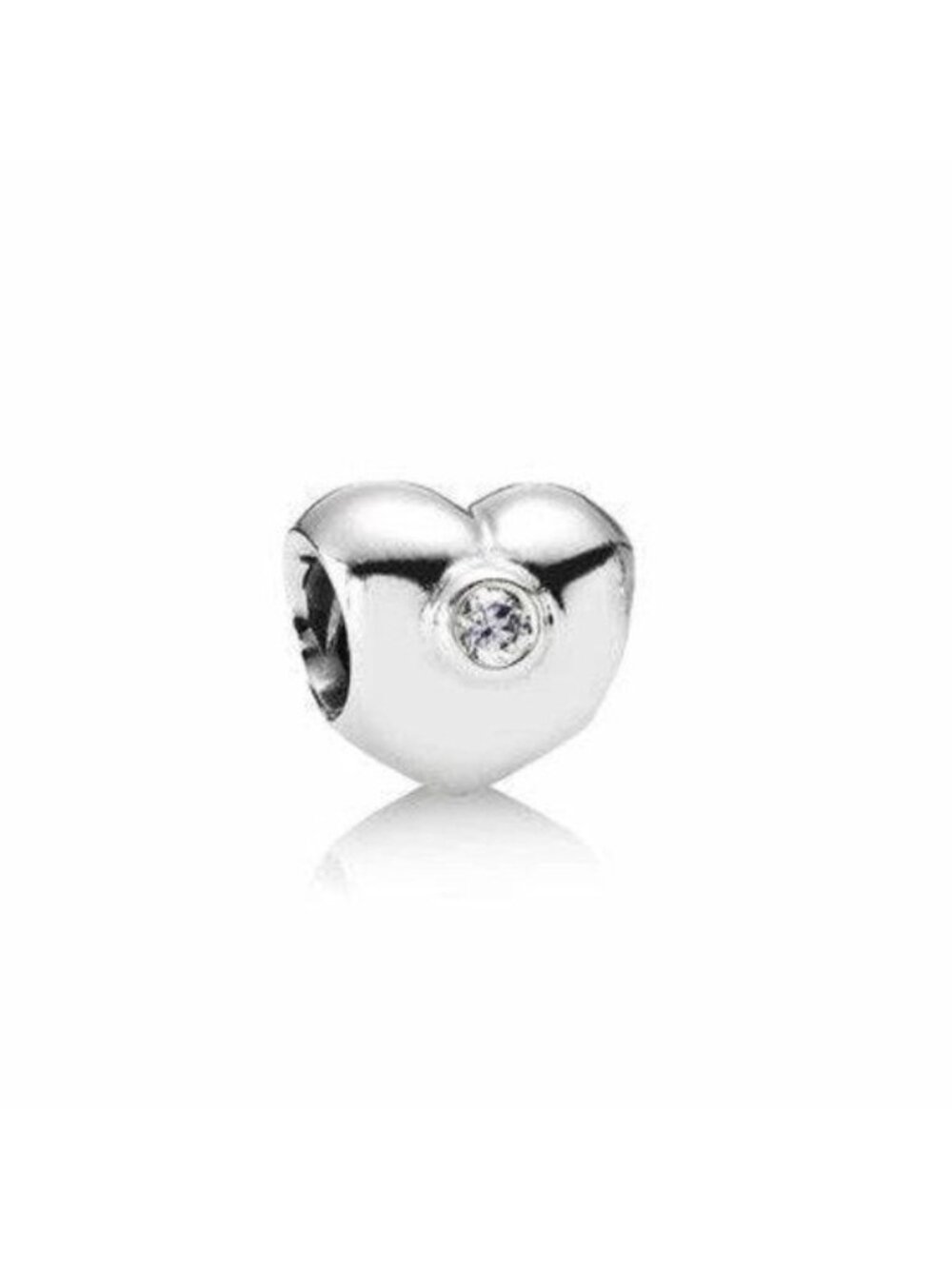 Pandora Sterling Silver Puffy CZ Clear Heart Love Charm 790134CZ